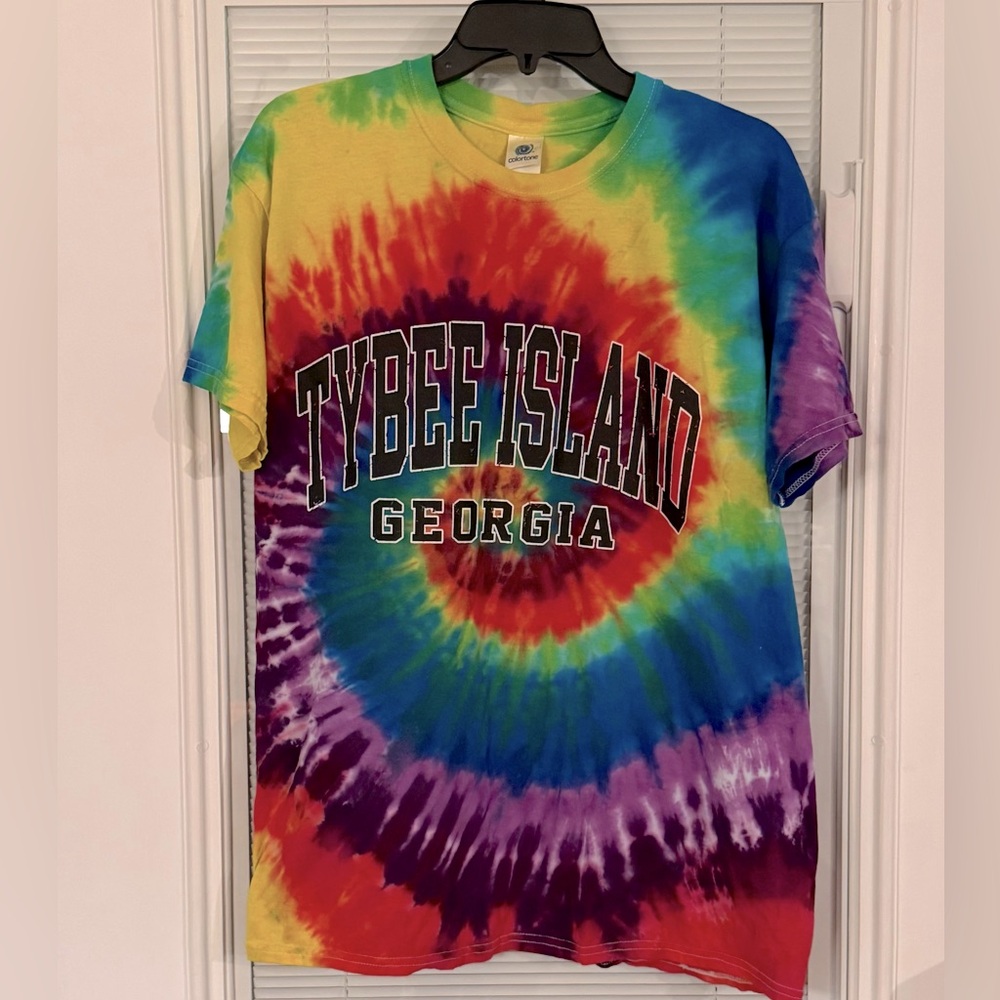 Tybee Island Georgia Tie Dye Tee T-Shirt Large
